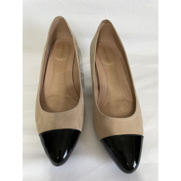 Cole Haan Women's Sz 9B Cap Toe Tan Suede Pumps Mid 2 Inch Heels Grand Shoes - Picture 3 of 11